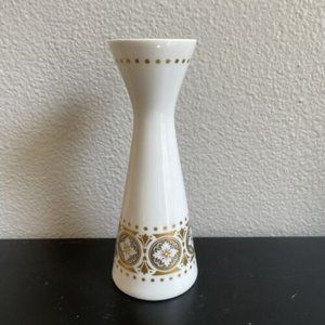 VINTAGE PLANKENHAMMER FLOSS BAVARIA GERMANY PORCELAIN VASE GOLD & BLACK DESIGN